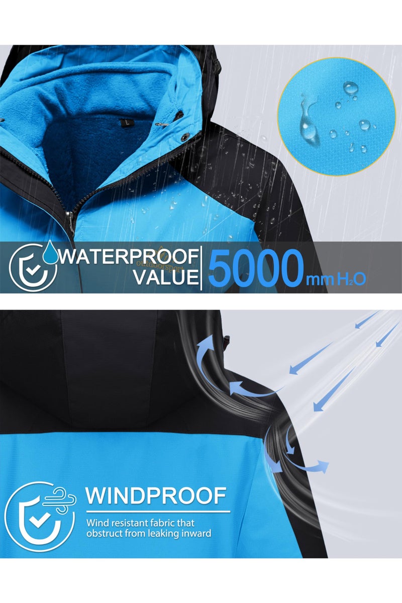 MAGCOMSEN Winter Coat for Women 3 In 1 Ski Jacket Snowboard Waterproof Snow Jacket Lake Blue S - Image 4